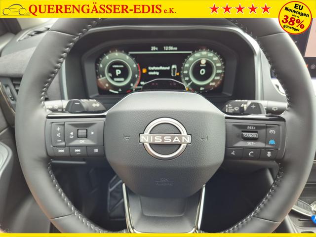 Nissan Qashqai 1.3 DIG-T MHEV 158 PS X-Tronic N-Design Head-Up Display Teil-Leder Klimaautomatik Sitzheizung Lenkradheizung Navi elektr. Heckklappe ACC PDC v+h 360&deg;Kamera DAB Bluetooth Touchscreen Apple CarPlay Android Auto 19"Zoll 