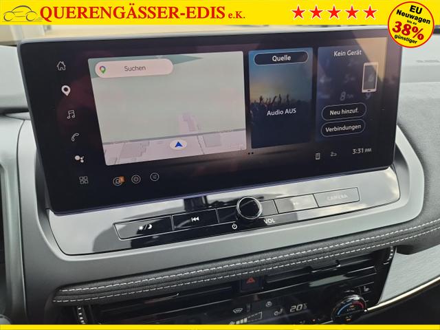 Nissan Qashqai 1.3 DIG-T MHEV 158 PS X-Tronic N-Design PanoDach Teil-Leder Klimaautomatik Sitzheizung Lenkradheizung Navi ACC PDC v+h 360&deg;Kamera DAB Bluetooth Touchscreen Apple CarPlay Android Auto 19"Zoll 