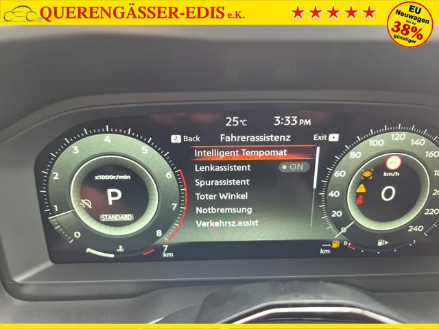 Nissan Qashqai 1.3 DIG-T MHEV 158 PS X-Tronic N-Design PanoDach Teil-Leder Klimaautomatik Sitzheizung Lenkradheizung Navi ACC PDC v+h 360&deg;Kamera DAB Bluetooth Touchscreen Apple CarPlay Android Auto 19"Zoll 