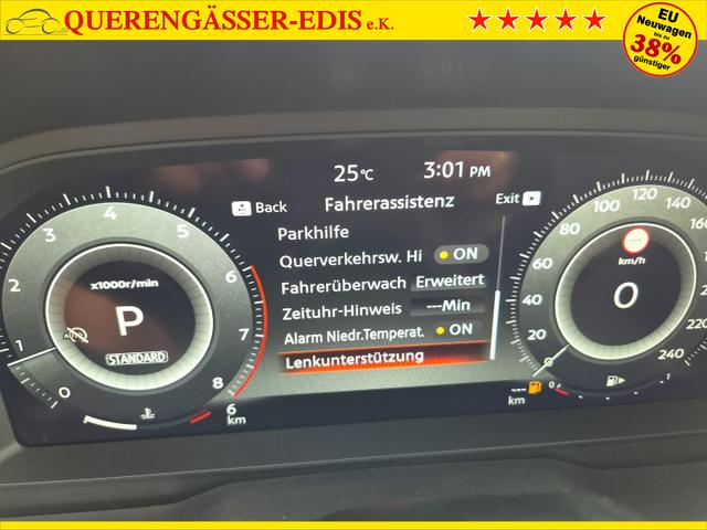 Nissan Qashqai 1.3 DIG-T MHEV 158 PS X-Tronic N-Design Head-Up Display Teil-Leder Klimaautomatik Sitzheizung Lenkradheizung Navi elektr. Heckklappe ACC PDC v+h 360&deg;Kamera DAB Bluetooth Touchscreen Apple CarPlay Android Auto 19"Zoll 