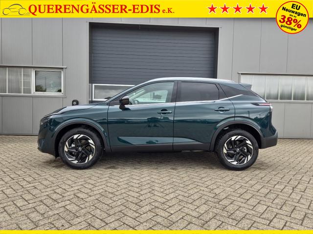 Nissan Qashqai 1.3 DIG-T MHEV 158 PS X-Tronic N-Connecta Teil-Leder PanoGlasdach Klimaautomatik Sitzheizung Lenkradheizung Navi ACC PDC v+h 360&deg;Kamera DAB Bluetooth Touchscreen Apple CarPlay Android Auto 18"LM 