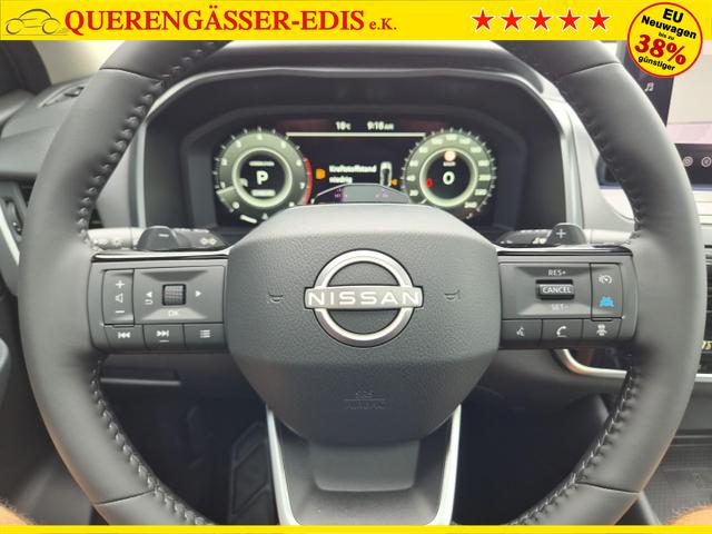 Nissan Qashqai 1.3 DIG-T MHEV 158 PS X-Tronic Tekna Voll-Leder Klimaautomatik PanoGlasdach Sitzheizung Lenkradheizung Navi Head-Up Display elektr. Heckklappe ACC PDC v+h 360&deg;Kamera DAB Bluetooth Touchscreen Apple CarPlay Android Auto 19"LM 