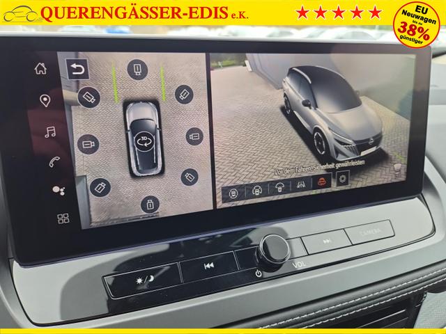 Nissan Qashqai 1.3 DIG-T MHEV 158 PS X-Tronic Tekna Voll-Leder Klimaautomatik PanoGlasdach Sitzheizung Lenkradheizung Navi Head-Up Display elektr. Heckklappe ACC PDC v+h 360&deg;Kamera DAB Bluetooth Touchscreen Apple CarPlay Android Auto 19"LM 