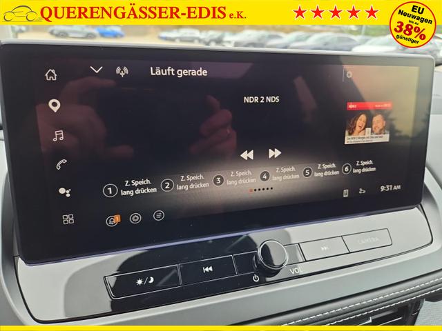 Nissan Qashqai 1.3 DIG-T MHEV 158 PS X-Tronic Tekna Voll-Leder Klimaautomatik PanoGlasdach Sitzheizung Lenkradheizung Navi Head-Up Display elektr. Heckklappe ACC PDC v+h 360&deg;Kamera DAB Bluetooth Touchscreen Apple CarPlay Android Auto 19"LM 