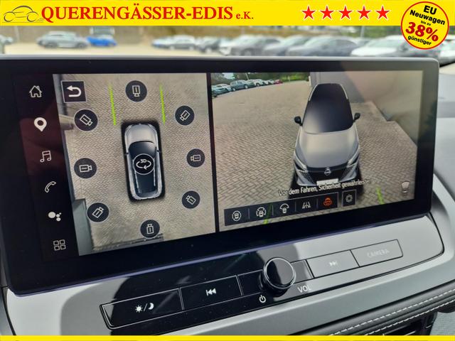 Nissan Qashqai 1.3 DIG-T MHEV 158 PS X-Tronic Tekna Voll-Leder Klimaautomatik PanoGlasdach Sitzheizung Lenkradheizung Navi Head-Up Display elektr. Heckklappe ACC PDC v+h 360&deg;Kamera DAB Bluetooth Touchscreen Apple CarPlay Android Auto 19"LM 
