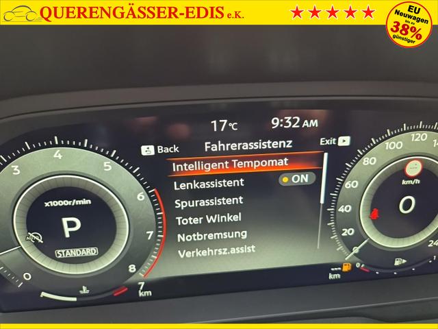 Nissan Qashqai 1.3 DIG-T MHEV 158 PS X-Tronic Tekna Voll-Leder Klimaautomatik PanoGlasdach Sitzheizung Lenkradheizung Navi Head-Up Display elektr. Heckklappe ACC PDC v+h 360&deg;Kamera DAB Bluetooth Touchscreen Apple CarPlay Android Auto 19"LM 