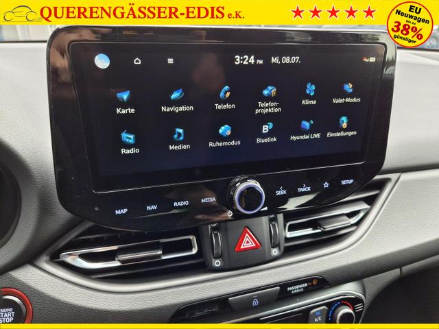 Hyundai i30 Kombi 1.6 T-GDI 150PS Automatik N-Line Sitzheizung Lenkradheizung Klimaautomatik Navi 10,3"-Touchscreen Bluelink Apple CarPlay + Android Auto PDC v+h R&uuml;ckf.Kamera 18-LM 