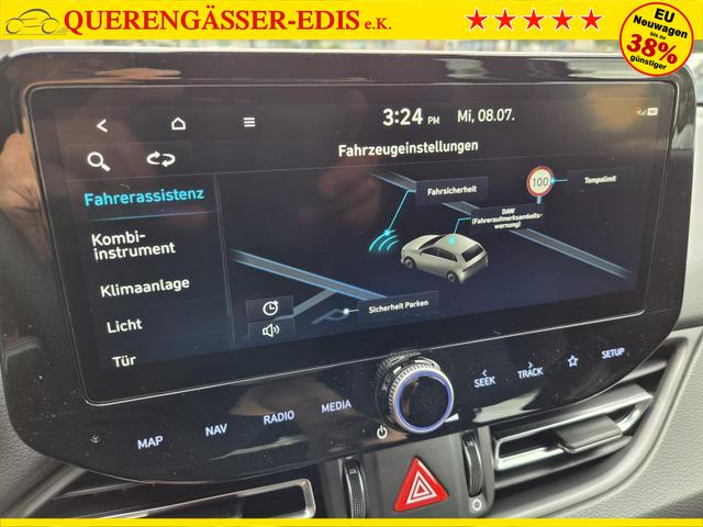 Hyundai i30 Kombi 1.6 T-GDI 150PS Automatik N-Line Sitzheizung Lenkradheizung Klimaautomatik Navi 10,3"-Touchscreen Bluelink Apple CarPlay + Android Auto PDC v+h R&uuml;ckf.Kamera 18-LM 