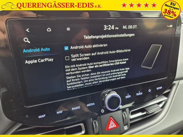 Hyundai i30 Kombi 1.6 T-GDI 150PS Automatik N-Line Sitzheizung Lenkradheizung Klimaautomatik Navi 10,3"-Touchscreen Bluelink Apple CarPlay + Android Auto PDC v+h R&uuml;ckf.Kamera 18-LM 