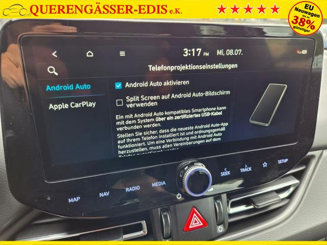 Hyundai i30 Kombi 1.6 T-GDI 150PS Automatik N-Line Sitzheizung Lenkradheizung Klimaautomatik Navi 10,3"-Touchscreen Bluelink Apple CarPlay + Android Auto PDC v+h R&uuml;ckf.Kamera 18-LM 