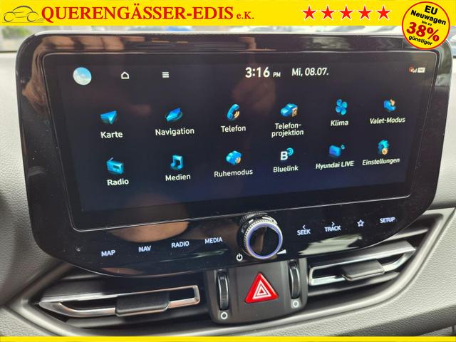 Hyundai i30 Kombi 1.6 T-GDI 150PS Automatik N-Line Sitzheizung Lenkradheizung Klimaautomatik Navi 10,3"-Touchscreen Bluelink Apple CarPlay + Android Auto PDC v+h R&uuml;ckf.Kamera 18-LM 