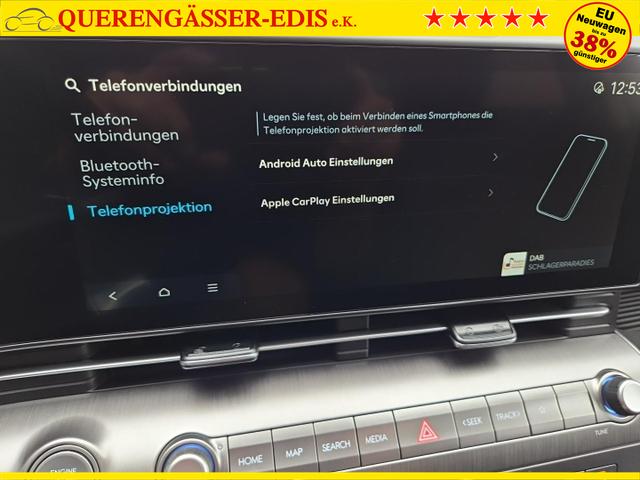 Hyundai KONA Trend 1.6 T-GDI 150PS Automatik Voll-LED-Scheinw. Sitzheizung Lenkradheizung ACC Klimaautomatik Navi Touchscreen DAB+ Apple CarPlay + Android Auto PDC v+h R&uuml;ckf.Kamera 2xKeyless 17-LM 