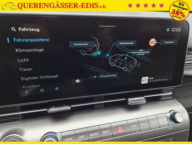 Hyundai KONA Trend 1.6 T-GDI 150PS Automatik Voll-LED-Scheinw. Sitzheizung Lenkradheizung ACC Klimaautomatik Navi Touchscreen DAB+ Apple CarPlay + Android Auto PDC v+h R&uuml;ckf.Kamera 2xKeyless 17-LM 