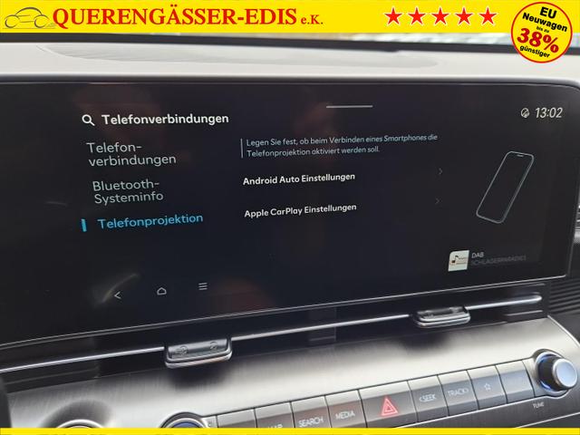 Hyundai KONA Trend 1.6 T-GDI 150PS Automatik Voll-LED-Scheinw. Sitzheizung Lenkradheizung ACC Klimaautomatik Navi Touchscreen DAB+ Apple CarPlay + Android Auto PDC v+h R&uuml;ckf.Kamera 2xKeyless 17-LM 