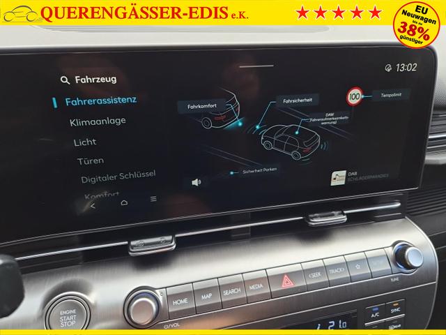 Hyundai KONA Trend 1.6 T-GDI 150PS Automatik Voll-LED-Scheinw. Sitzheizung Lenkradheizung ACC Klimaautomatik Navi Touchscreen DAB+ Apple CarPlay + Android Auto PDC v+h R&uuml;ckf.Kamera 2xKeyless 17-LM 