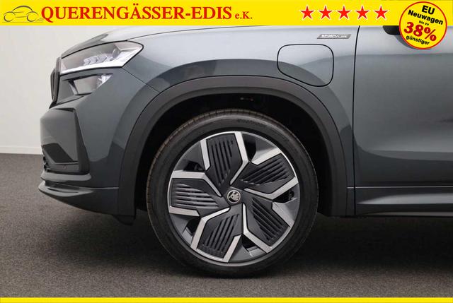 Skoda Kodiaq Sportline 1.5 TSI 204PS PHEV DSG Sitzheizung v+h Frontscheibe beheizb. 20"LM schwenkb. AHK elektr. PanoDach Alcantara PDC R&uuml;ckf.Kamera Klimaautomatik Lenkradheizung Navi Apple CarPlay Android Auto 2xKeyless vollelektr. Reichweite 116KM 