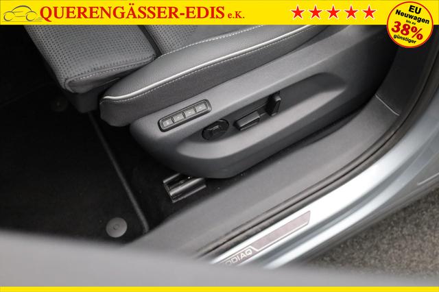 Skoda Kodiaq Sportline 1.5 TSI 204PS PHEV DSG Sitzheizung v+h Frontscheibe beheizb. 20"LM schwenkb. AHK elektr. PanoDach Alcantara PDC R&uuml;ckf.Kamera Klimaautomatik Lenkradheizung Navi Apple CarPlay Android Auto 2xKeyless vollelektr. Reichweite 116KM 