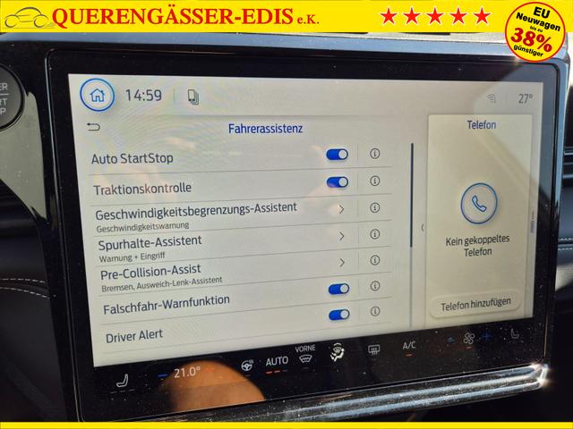 Ford Puma Titanium 1.0 EcoBoost Hybrid 125PS Automatik Klimaautomatik Sitzheizung Lenkradheizung Frontscheibe beheizb. LED-Scheinwerfer SYNC4 Bluetooth Apple CarPlay Android Auto PDC v+h 