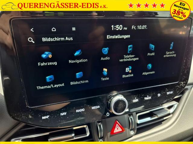 Hyundai i30 Kombi 1.6 T-GDI 150PS Automatik N-Line Sitzheizung Lenkradheizung Klimaautomatik Navi 10,3"-Touchscreen Bluelink Apple CarPlay + Android Auto PDC v+h R&uuml;ckf.Kamera 18-LM 