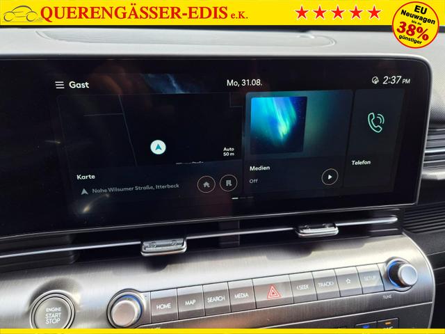 Hyundai KONA Trend 1.6 T-GDI 150PS Automatik Voll-LED-Scheinw. Sitzheizung Lenkradheizung ACC Klimaautomatik Navi Touchscreen DAB+ Apple CarPlay + Android Auto PDC v+h R&uuml;ckf.Kamera 2xKeyless 17-LM 