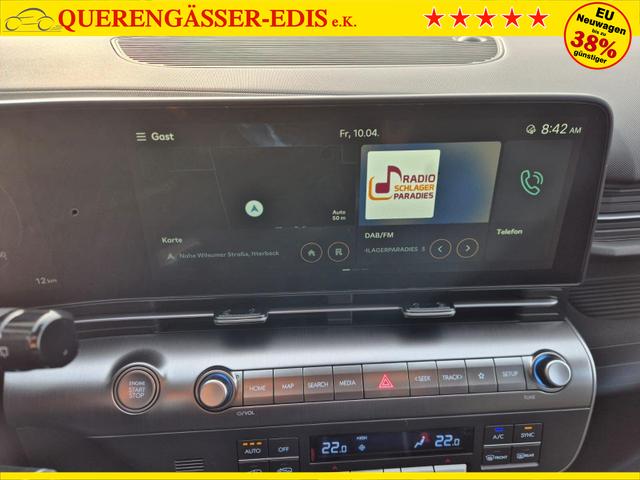 Hyundai KONA Trend 1.6 T-GDI 150PS Automatik Voll-LED-Scheinw. Sitzheizung Lenkradheizung ACC Klimaautomatik Navi Touchscreen DAB+ Apple CarPlay + Android Auto PDC v+h R&uuml;ckf.Kamera 2xKeyless 17-LM 