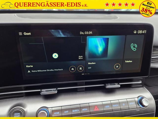 Hyundai KONA Trend 1.6 T-GDI 150PS Voll-LED-Scheinw. Sitzheizung Lenkradheizung Klimaautomatik Tempomat Navi Touchscreen DAB+ Apple CarPlay + Android Auto PDC v+h R&uuml;ckf.Kamera 2xKeyless 17-LM 