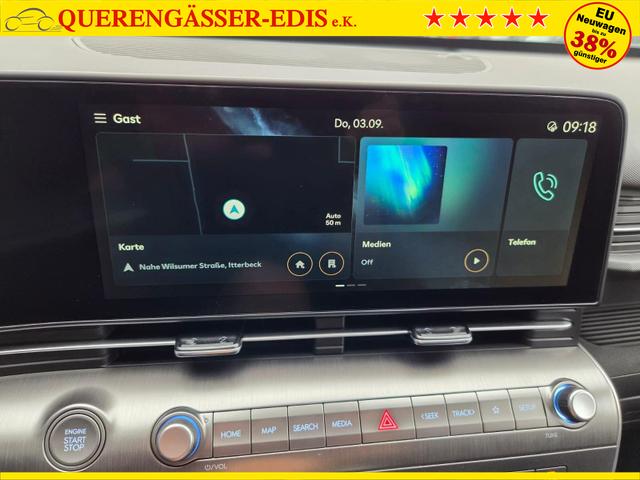 Hyundai KONA Trend 1.6 T-GDI 150PS Voll-LED-Scheinw. Sitzheizung Lenkradheizung Klimaautomatik Tempomat Navi Touchscreen DAB+ Apple CarPlay + Android Auto PDC v+h R&uuml;ckf.Kamera 2xKeyless 17-LM 