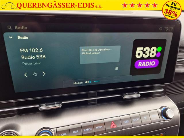 Hyundai KONA Trend 1.6 T-GDI 150PS Voll-LED-Scheinw. Sitzheizung Lenkradheizung Klimaautomatik Tempomat Navi Touchscreen DAB+ Apple CarPlay + Android Auto PDC v+h R&uuml;ckf.Kamera 2xKeyless 17-LM 