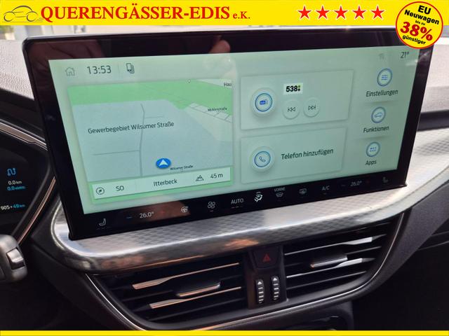 Ford Kuga Titanium 243PS PHEV Automatik elektr. PanoDach Sitzheizung v+h Lenkradheizung Frontscheibe beheizb. Klimaautomatik Navi SYNC4 Apple CarPlay Android Auto Touchscreen PDC 4xKamera 2xKeyless 17"LM vollelektr. Reichweite 66KM 
