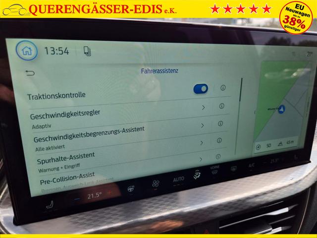 Ford Kuga Titanium 243PS PHEV Automatik elektr. PanoDach Sitzheizung v+h Lenkradheizung Frontscheibe beheizb. Klimaautomatik Navi SYNC4 Apple CarPlay Android Auto Touchscreen PDC 4xKamera 2xKeyless 17"LM vollelektr. Reichweite 66KM 