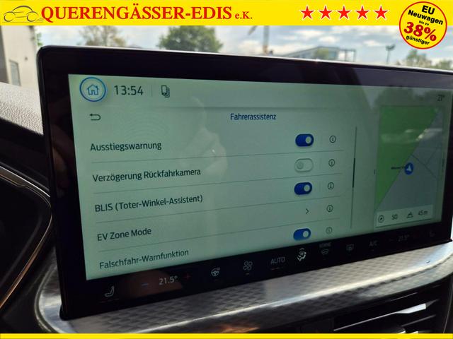 Ford Kuga Titanium 243PS PHEV Automatik elektr. PanoDach Sitzheizung v+h Lenkradheizung Frontscheibe beheizb. Klimaautomatik Navi SYNC4 Apple CarPlay Android Auto Touchscreen PDC 4xKamera 2xKeyless 17"LM vollelektr. Reichweite 66KM 