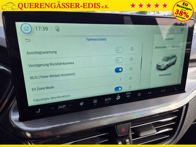 Ford Kuga Titanium 243PS PHEV Automatik schwenkb. AHK elektr. PanoDach Sitzheizung v+h Lenkradheizung Frontscheibe beheizb. Klimaautomatik Navi SYNC4 Apple CarPlay Android Auto Touchscreen PDC 4xKamera 2xKeyless 17"LM vollelektr. Reichweite 66KM 