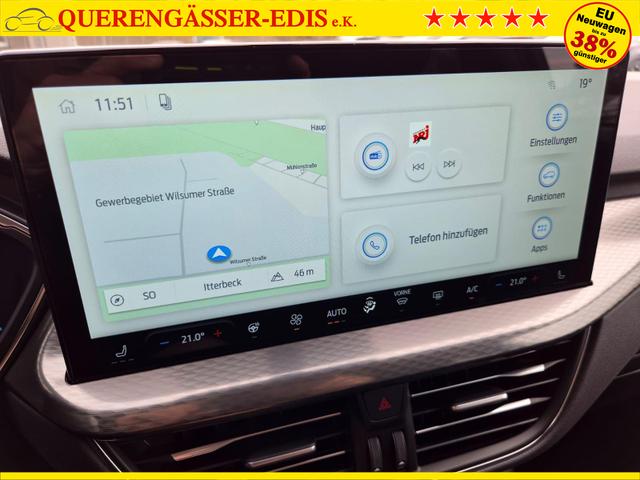 Ford Kuga Titanium 243PS PHEV Automatik schwenkb. AHK Sitzheizung v+h Lenkradheizung Frontscheibe beheizb. Klimaautomatik Navi SYNC4 Apple CarPlay Android Auto Touchscreen PDC 4xKamera 2xKeyless 17"LM vollelektr. Reichweite 66KM 