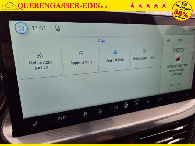 Ford Kuga Titanium 243PS PHEV Automatik schwenkb. AHK Sitzheizung v+h Lenkradheizung Frontscheibe beheizb. Klimaautomatik Navi SYNC4 Apple CarPlay Android Auto Touchscreen PDC 4xKamera 2xKeyless 17"LM vollelektr. Reichweite 66KM 