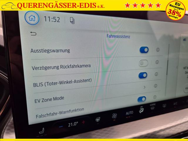 Ford Kuga Titanium 243PS PHEV Automatik schwenkb. AHK Sitzheizung v+h Lenkradheizung Frontscheibe beheizb. Klimaautomatik Navi SYNC4 Apple CarPlay Android Auto Touchscreen PDC 4xKamera 2xKeyless 17"LM vollelektr. Reichweite 66KM 