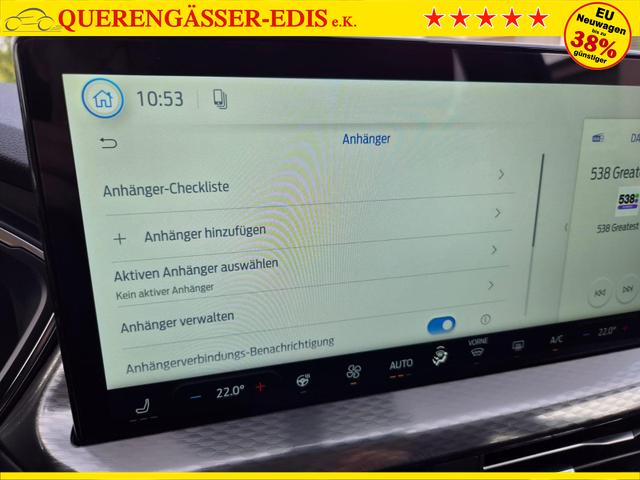Ford Kuga Titanium 243PS PHEV Automatik schwenkb. AHK Sitzheizung v+h Lenkradheizung Frontscheibe beheizb. Klimaautomatik Navi SYNC4 Apple CarPlay Android Auto Touchscreen PDC 4xKamera 2xKeyless 17"LM vollelektr. Reichweite 66KM 