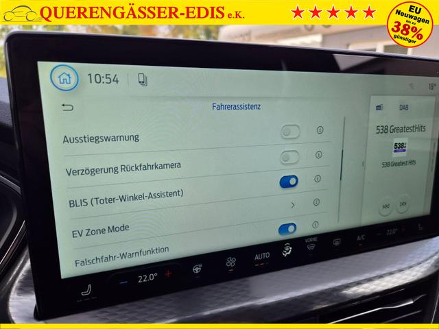 Ford Kuga Titanium 243PS PHEV Automatik schwenkb. AHK Sitzheizung v+h Lenkradheizung Frontscheibe beheizb. Klimaautomatik Navi SYNC4 Apple CarPlay Android Auto Touchscreen PDC 4xKamera 2xKeyless 17"LM vollelektr. Reichweite 66KM 