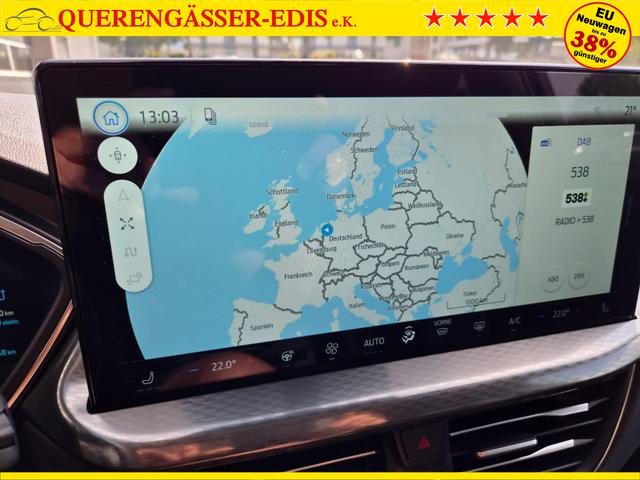 Ford Kuga Titanium 243PS PHEV Automatik schwenkb. AHK elektr. PanoDach Sitzheizung v+h Lenkradheizung Frontscheibe beheizb. Klimaautomatik Navi SYNC4 Apple CarPlay Android Auto Touchscreen PDC 4xKamera 2xKeyless 17"LM vollelektr. Reichweite 66KM 