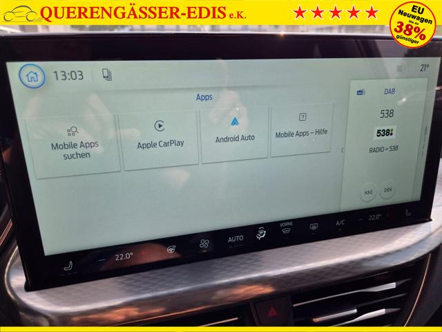 Ford Kuga Titanium 243PS PHEV Automatik schwenkb. AHK elektr. PanoDach Sitzheizung v+h Lenkradheizung Frontscheibe beheizb. Klimaautomatik Navi SYNC4 Apple CarPlay Android Auto Touchscreen PDC 4xKamera 2xKeyless 17"LM vollelektr. Reichweite 66KM 
