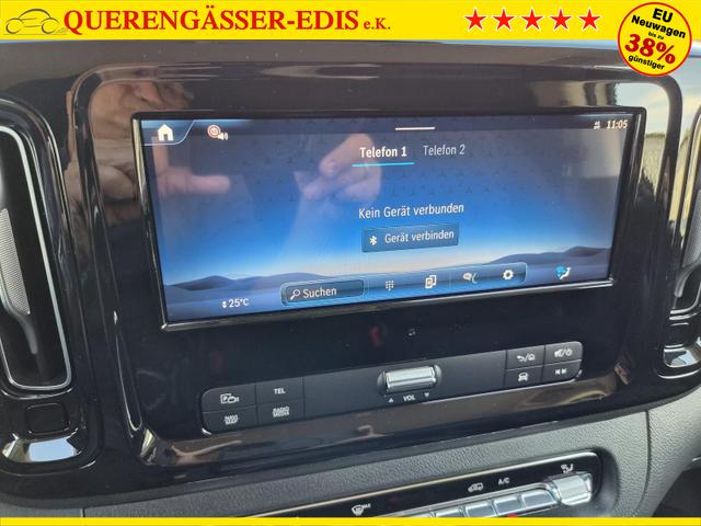 Mercedes-Benz Vito 114 PRO L2 2.0 CDI 136PS Automatik 2,8t 2-Sitzer Chrompaket innen AHK Klimaautomatik Bluetooth DAB Apple CarPlay Android Auto PDC v+h R&uuml;ckf.Kamera Tempomat Ganzj.Reifen 