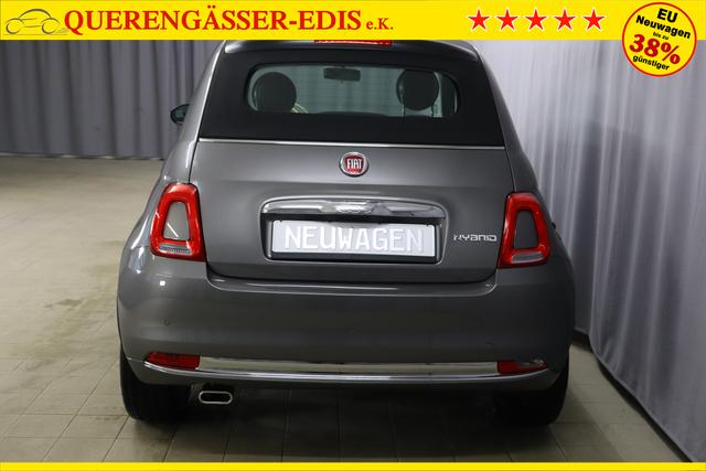 Fiat 500C Dolcevita 1.0 GSE Hybrid 51kW695 Pompei Grau 592 - Stoff "Star" mit Einsätzen aus Vinyl Schwarz/Weiß, Ambiente Elfenbein, Verdeck Schwarz