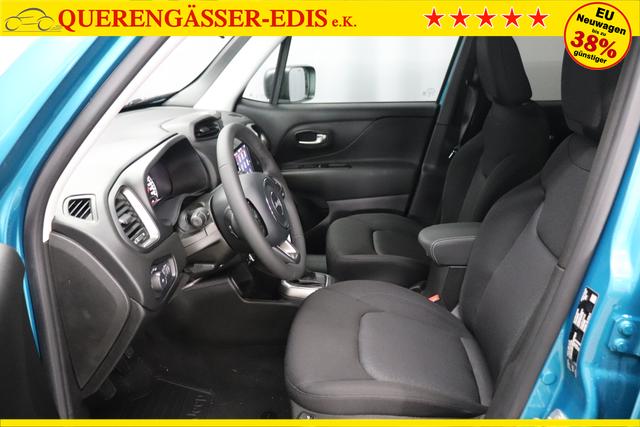 Jeep Renegade 1.6 Multijet 16V Longitude Diesel 1598 96 kW470 Bikini Metallic Stoff schwarz "8F6 Reifen-Reparatur-Set (Kit Fix&Go) Business-Paket Longitude 070 Stark abgedunkelte Heckscheibe und Seitenscheiben hinten Bikini Metallic", Beispielbilder, ggf. teilweise mit Sonderausstattung