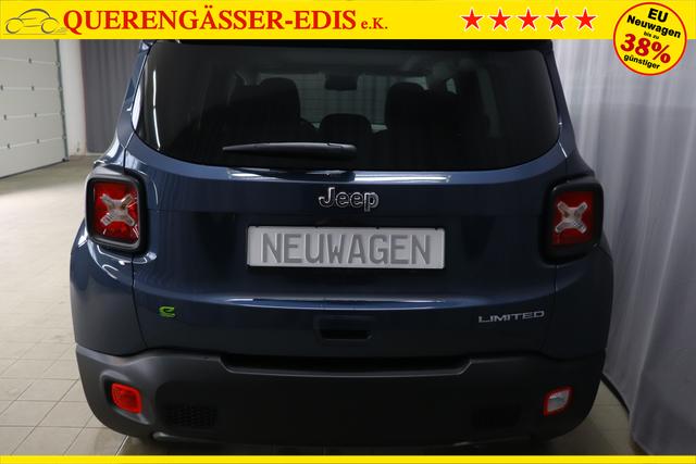 Jeep Renegade 1.5 T4 DCT7 e-Hybrid Limited 1469 96 kW435 Blue Shade 020 Stoff Schwarz "Navigationssystem 2T2 Funktions-Paket CommandView® Panorama-Glasschiebedach 7KS Winter-Paket UGM Uconnect Smartouch 8.4 mit 8,4""-Touchscreen, Navigationssystem, Bluetooth, AUX-IN-und USB sowie DAB, Apple CarPlay&Android Auto und LIVE Services 070 Seitenscheiben hinten und Heckscheibe verdunkelt 61P Blue Shade"