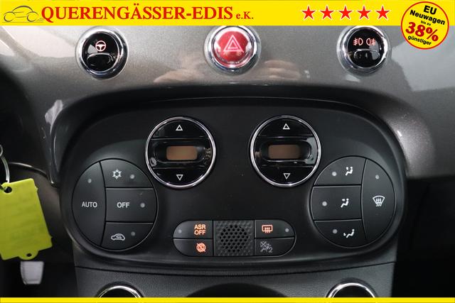 500 Cabrio MY23 1.0 GSE Hybrid 51 kW (70 PS)695 - Pompei Grau 242 - Stoff “Fiat Monogramm" Schwarz, Ambiente Schwarz, Verdeck Rot Verdeck Rot "5DP Pompei Grau 5M0 Tech-Paket 5N0 Komfort-Paket"