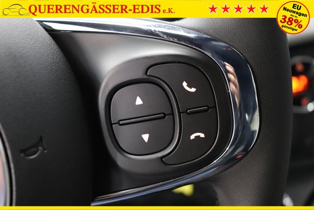 Fiat 500C Dolcevita 1.0 GSE Hybrid 51kW268 Weiß 319 - Stoff "Star" mit Einsätzen aus Vinyl Weiß/Schwarz, Ambiente Schwarz, Verdeck Elfenbein Verdeck Elfenbein "195 Rücksitzlehne geteilt umlegbar (im Verhältnis 50/50) 097 Nebelscheinwerfer 6HQ TYPEBSCHILD KUNDENDIENST ""CIAO FIAT"" 20H NAVI PAKET: - Uconnect™ Navigationssystem mit 7""-Touchscreen, Radio, USB, Bluetooth und DAB+ - Instrumentenanzeige als 7""-TFT-Farbdisplay 396 Fußmatten vorne 925 Windschott 1LR 16""-Leichtmetallfelgen 12 Doppelspeichen 803 Notrad 3K1 KOMFORT PAKET - Klimaautomatik mit Pollenfilter- Außenspiegel elektrisch verstell- und beheizbar 5CA Weiß 665 Raucher Paket"