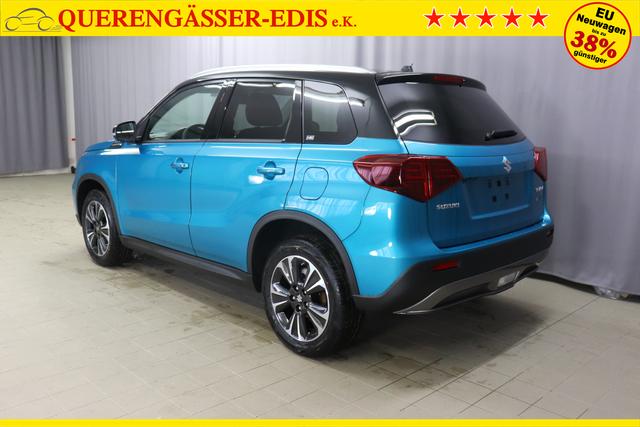 Suzuki Vitara 1.5 Dualjet Hybrid Comfort+ AGS Allgrip 85kW BenzinAtlantis Turqoise Pearl Metallic / Cosmic Black Pearl Metallic Polsterung SUZUKI-TEX Mikrofaserstoff "Metallic-Lackierung Zweifarben-Lackierung Metallic"