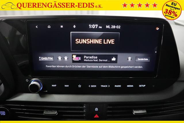 i20 (BC3) Trend Line 1.0 T-GDi 74kW Lucid Lime Metallic Sitzpolsterung in Stoff Schwarz PA4 Infotainment-Paket