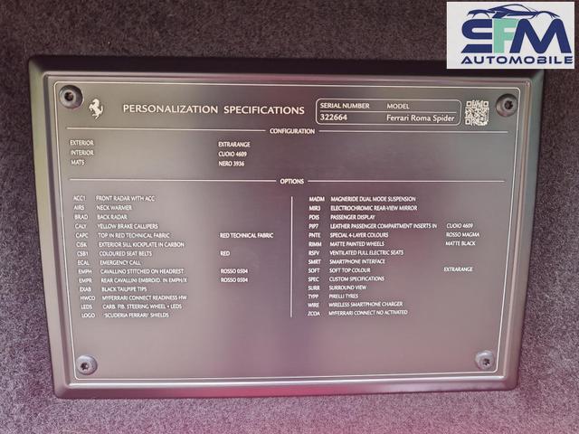 Ferrari Roma Spider Pass.Display ACC Airscarf Seatvent. 