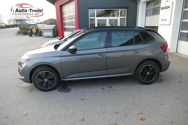 Skoda Kamiq Monte Carlo Facelift 1.5 TSI DSG 150 PS Matrix LED 17" ALU Kajam Pano Kamera PDCvo+hi SHZ Beh.WS Lenkradheizung Navi via Smart Link AHK Vorbereitung Reserverad Colour Concept 