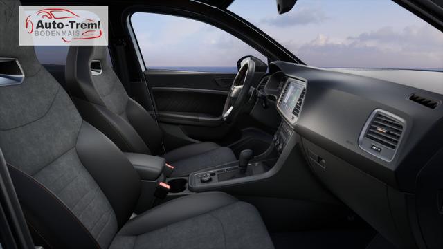 Cupra Ateca 2.0 TSI DSG 190 PS 4Drive Pano AHK el.Sitz Top View Virtual Pedal el.H. 19" Black Matt SHZ LHZ 5JG Assistenz XL Dachhimmel schwarz Induktionsladeschale Navi Kamera Parkassist 4x4 
